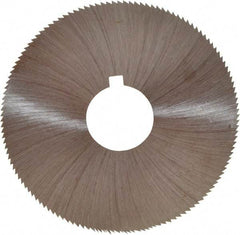 Made in USA - 2-1/4" Diam x 0.018" Blade Thickness x 5/8" Arbor Hole Diam, 132 Tooth Slitting and Slotting Saw - Arbor Connection, Right Hand, Uncoated, High Speed Steel, Concave Ground, Contains Keyway - Benchmark Tooling