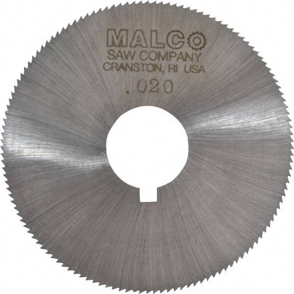 Made in USA - 2-1/4" Diam x 0.02" Blade Thickness x 5/8" Arbor Hole Diam, 132 Tooth Slitting and Slotting Saw - Arbor Connection, Right Hand, Uncoated, High Speed Steel, Concave Ground, Contains Keyway - Benchmark Tooling