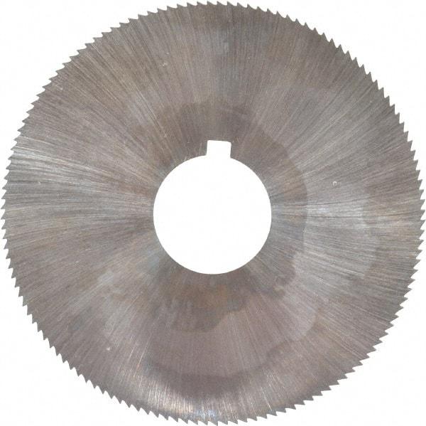 Made in USA - 2-1/4" Diam x 0.023" Blade Thickness x 5/8" Arbor Hole Diam, 132 Tooth Slitting and Slotting Saw - Arbor Connection, Right Hand, Uncoated, High Speed Steel, Concave Ground, Contains Keyway - Benchmark Tooling