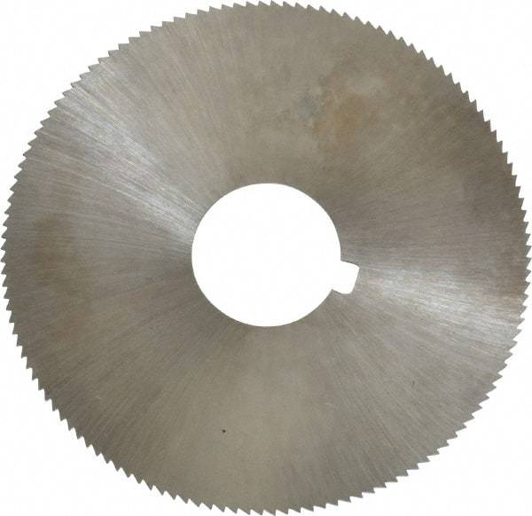 Made in USA - 2-1/4" Diam x 0.025" Blade Thickness x 5/8" Arbor Hole Diam, 132 Tooth Slitting and Slotting Saw - Arbor Connection, Right Hand, Uncoated, High Speed Steel, Concave Ground, Contains Keyway - Benchmark Tooling