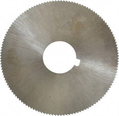 Made in USA - 2-1/4" Diam x 0.025" Blade Thickness x 5/8" Arbor Hole Diam, 132 Tooth Slitting and Slotting Saw - Arbor Connection, Right Hand, Uncoated, High Speed Steel, Concave Ground, Contains Keyway - Benchmark Tooling