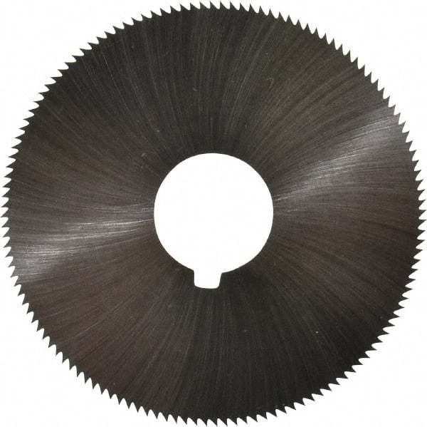 Made in USA - 2-1/4" Diam x 0.036" Blade Thickness x 5/8" Arbor Hole Diam, 132 Tooth Slitting and Slotting Saw - Arbor Connection, Right Hand, Uncoated, High Speed Steel, Concave Ground, Contains Keyway - Benchmark Tooling