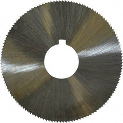 Made in USA - 2-1/4" Diam x 0.045" Blade Thickness x 5/8" Arbor Hole Diam, 132 Tooth Slitting and Slotting Saw - Arbor Connection, Right Hand, Uncoated, High Speed Steel, Concave Ground, Contains Keyway - Benchmark Tooling