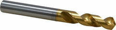 OSG - 9.75106mm 120° Spiral Flute Vanadium High Speed Steel Screw Machine Drill Bit - TiN Finish, Right Hand Cut, 43mm Flute Length, 93mm OAL, Faceted Point, Straight Shank - Benchmark Tooling