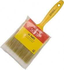Wooster Brush - 4" Flat Synthetic General Purpose Paint Brush - 3-3/16" Bristle Length, 5-5/8" Plastic Fluted Handle - Benchmark Tooling