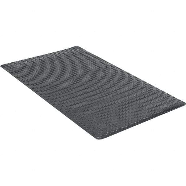 Wearwell - 5' Long x 3' Wide, Dry Environment, Anti-Fatigue Matting - Black, Vinyl with Urethane Sponge Base, Beveled on 4 Sides - Benchmark Tooling