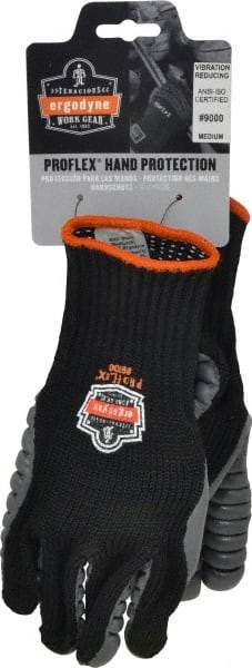 Ergodyne - Size M (8) Cotton/Nylon Anti-Vibration/Impact Protection Work Gloves - For General Purpose, Uncoated, Elastic Band Cuff, Full Fingered, Black, Paired - Benchmark Tooling