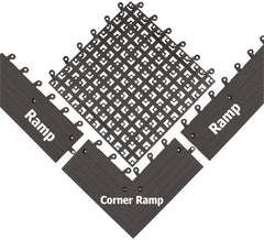 Wearwell - 18" Long x 18" Wide x 7/8" Thick, Anti-Fatigue Modular Matting Open Grid - Male & Female, 4 Interlocking Sides, Charcoal, For Dry & Wet Areas, Series 558 - Benchmark Tooling