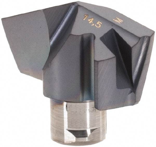 Iscar - Series ICM, 14.5mm Diam Grade IC908 140° Replaceable Drill Tip - Carbide, TiAlN Finish, 14 Seat Size - Benchmark Tooling