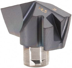 Iscar - Series ICM, 14.5mm Diam Grade IC908 140° Replaceable Drill Tip - Carbide, TiAlN Finish, 14 Seat Size - Benchmark Tooling
