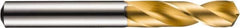 DORMER - 9.1mm 130° Spiral Flute Solid Carbide Screw Machine Drill Bit - TiN Finish, Right Hand Cut, 40mm Flute Length, 84mm OAL, CDX Point, Straight Shank - Benchmark Tooling