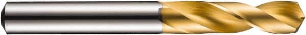 DORMER - 16mm 130° Spiral Flute Solid Carbide Screw Machine Drill Bit - TiN Finish, Right Hand Cut, 58mm Flute Length, 115mm OAL, CDX Point, Straight Shank - Benchmark Tooling
