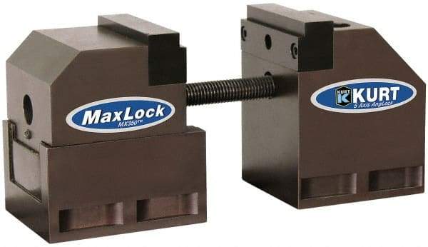 Kurt - 3-1/2" Jaw Width, 4-5/8" High x 8" Long Vise - For Use with 5 Axis Workholding Systems - Benchmark Tooling