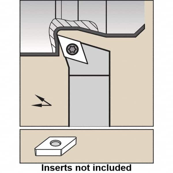 Kennametal - SDHC, Left Hand Cut, -17.5° Lead Angle, 25mm Shank Height x 25mm Shank Width, Neutral Rake Indexable Turning Toolholder - 150mm OAL, DC.. 11T3.. Insert Compatibility, Series Screw-On - Benchmark Tooling