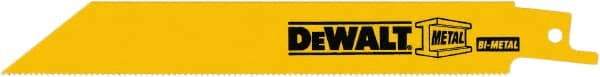 DeWALT - 4" Long x 3/4" Thick, Bi-Metal Reciprocating Saw Blade - Straight Profile, 18 TPI, Toothed Edge, Tang Shank - Benchmark Tooling