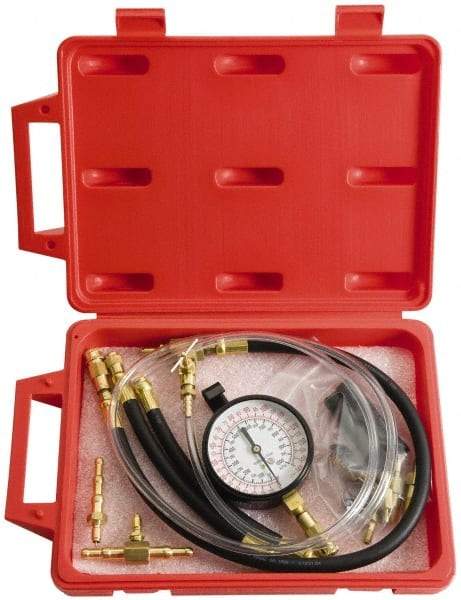 Proto - 2' Hose Length, 0 to 145 psi, Mechanical Automotive Fuel Injection Tester - 1 Lb Graduation - Benchmark Tooling