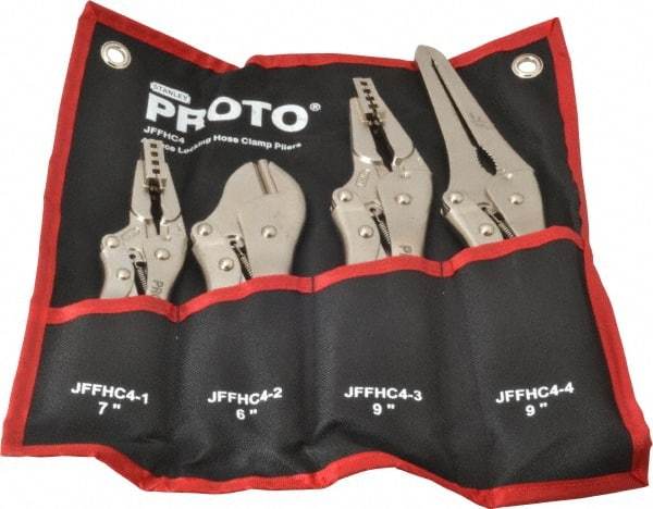 Proto - 4 Piece, 12.3" Long, Metal Hose Clamp Pliers - For Use with All Vehicles - Benchmark Tooling