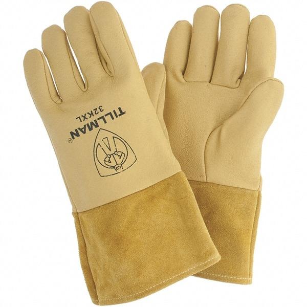 TILLMAN - Welder's & Heat Protective Gloves - 4" CUFF GOLD XL 1/PR PIGSKIN HD MIG GLOVES - Benchmark Tooling