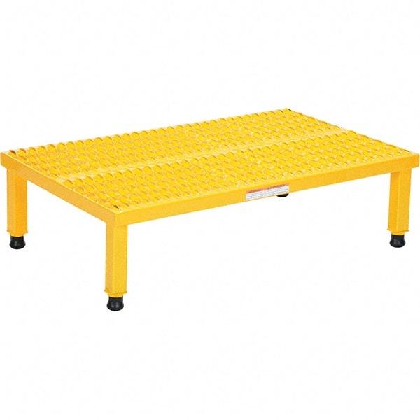 Vestil - 9" High x 24" Wide x 36" Deep, Yellow Step Stand - Steel, 500 Lb Capacity - Benchmark Tooling