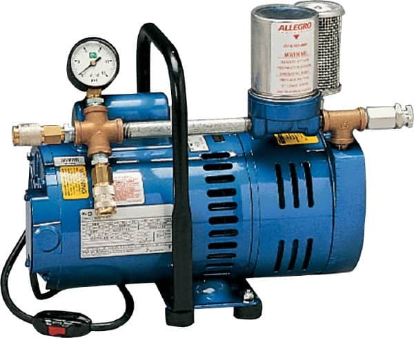 Allegro - 2 Man Connection, Schrader Coupling, Portable SAR Air Compressor - 15 Max PSI, 10 (60 Hz) and 8 (50 Hz) CFM, 0.75 Hp - Benchmark Tooling