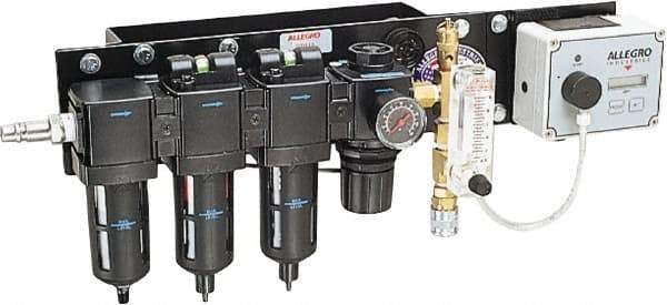 Allegro - 100 CFM Panel Mount SAR Filtration Panel - 8 Respirator Outlets, 1" Inlet, 1/4" Outlet - Benchmark Tooling