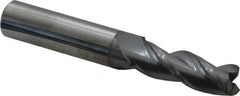 Accupro - 11/32", 3 Flute, Single End, Solid Carbide, 0.02" Corner Radius End Mill - 2-1/2" OAL, 35° Helix, Right Hand Flute, 1" LOC, Right Hand Cut - Benchmark Tooling