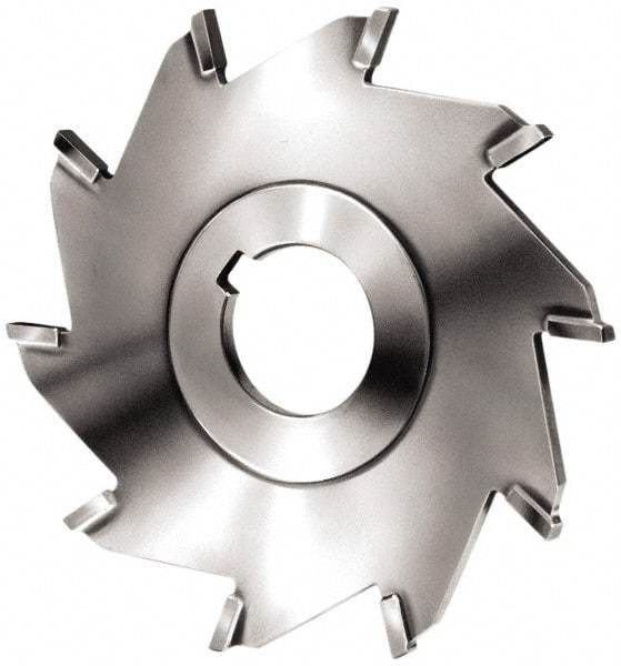 Made in USA - 3" Diam x 1/8" Blade Thickness x 1" Arbor Hole Diam, 6 Tooth Slitting and Slotting Saw - Arbor Connection, Right Hand, Uncoated, Carbide-Tipped, Contains Keyway - Benchmark Tooling