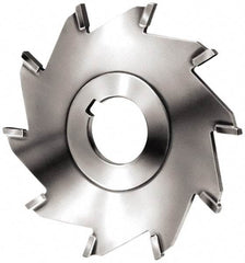 Made in USA - 6" Diam x 3/16" Blade Thickness x 1-1/4" Arbor Hole Diam, 8 Tooth Slitting and Slotting Saw - Arbor Connection, Right Hand, Uncoated, Carbide-Tipped, Contains Keyway - Benchmark Tooling