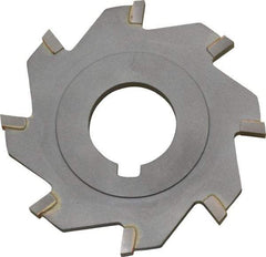 Made in USA - 3" Diam x 3/16" Blade Thickness x 1" Arbor Hole Diam, 8 Tooth Slitting and Slotting Saw - Arbor Connection, Right Hand, Uncoated, Carbide-Tipped, Contains Keyway - Benchmark Tooling