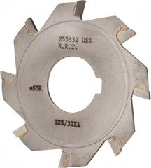 Made in USA - 3" Diam x 3/32" Blade Thickness x 1" Arbor Hole Diam, 8 Tooth Slitting and Slotting Saw - Arbor Connection, Right Hand, Uncoated, Carbide-Tipped, Contains Keyway - Benchmark Tooling