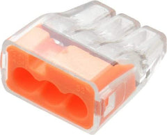 Ideal - 3 Port, 18 to 12 AWG Compatible, Push-In Wire Connector - 0.78" OAL x 0.69" OAW x 0.38" OAH, Orange - Benchmark Tooling