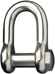 Ronstan - 5/8" Nominal Chain Size, 12.125 Ton Stainless Steel Screw D Shackle - 5/8" Diam, 5/8" Pin Diam, 1-27/32" High Inside Jaw, 1" Inside Width, 3/4" Max Body Thickness - Benchmark Tooling