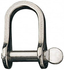 Ronstan - 5/16" Nominal Chain Size, 2.8 Ton Stainless Steel Screw D Shackle - 5/16" Diam, 5/16" Pin Diam, 1-5/32" High Inside Jaw, 5/8" Inside Width, 3/4" Max Body Thickness - Benchmark Tooling