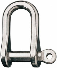 Ronstan - 3/8" Nominal Chain Size, 4 Ton Stainless Steel Screw D Shackle - 3/8" Diam, 3/8" Pin Diam, 1-1/2" High Inside Jaw, 21/32" Inside Width, 7/8" Max Body Thickness - Benchmark Tooling