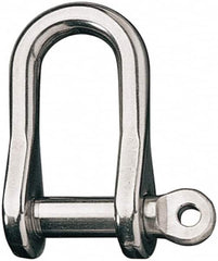 Ronstan - 1/2" Nominal Chain Size, 8.25 Ton Stainless Steel Screw D Shackle - 1/2" Diam, 1/2" Pin Diam, 1-5/8" High Inside Jaw, 3/4" Inside Width, 7/8" Max Body Thickness - Benchmark Tooling