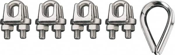 Ronstan - 3/4" Wire Rope Thimble Clip Kit - 316 Stainless Steel, Electropolished - Benchmark Tooling