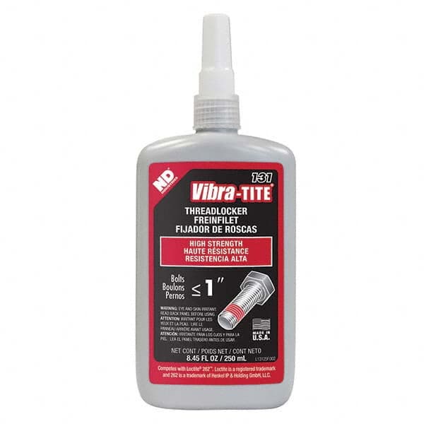 Vibra-Tite - 250 mL Bottle, Red, High Strength Threadlocker - Benchmark Tooling