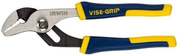 Irwin - 6" OAL, 1" Jaw Length, Groove Joint Pliers - Serrated Jaw, Straight Head, ProTouch Handles - Benchmark Tooling