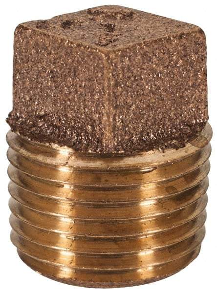 Merit Brass - Class 125, 1/2" Internal Pipe, Lead Free Brass Cap - MNPT - Benchmark Tooling