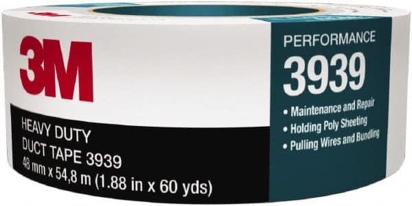 3M - 1" x 60 Yds Silver Duct Tape - 9 mil, Rubber Adhesive - Benchmark Tooling