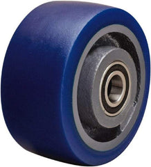 Hamilton - 4 Inch Diameter x 2 Inch Wide, Polyurethane Mold on to Cast Iron Center Caster Wheel - 600 Lb. Capacity, 2-1/4 Inch Hub Length, 1/2 Inch Axle Diameter, Sealed Precision Ball Bearing - Benchmark Tooling
