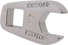 Proto - 8mm 1/4" Drive Chrome Crowfoot Wrench - 21/32" Head Diam x 0.218" Head Thickness, 0.98" OAL - Benchmark Tooling