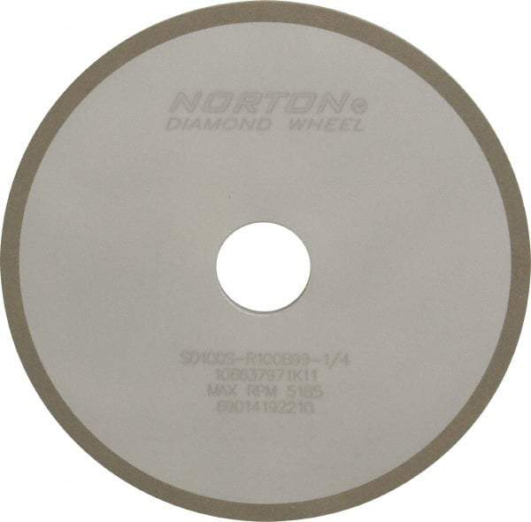 Norton - 7" Diam x 1-1/4" Hole x 1/4" Thick, 100 Grit Surface Grinding Wheel - Diamond, Type 1A1, Fine Grade, Resinoid Bond - Benchmark Tooling