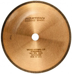 Norton - 5" Diam x 1/2" Hole, 150 Grit Surface Grinding Wheel - Diamond, Type 1A1R, Medium Grade - Benchmark Tooling