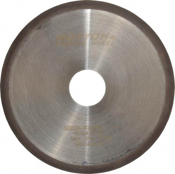 Norton - 6" Diam x 1-1/4" Hole, 220 Grit Surface Grinding Wheel - Diamond, Type 1A1R, Fine Grade - Benchmark Tooling
