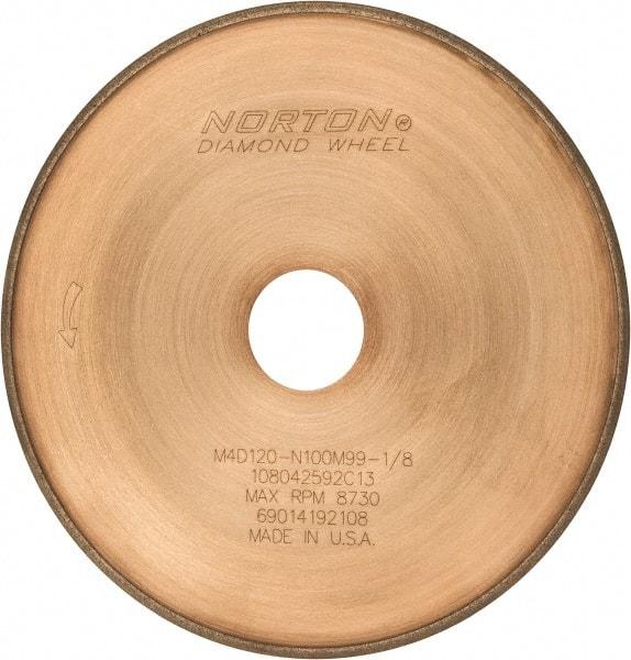 Norton - 7" Diam x 1-1/4" Hole, 120 Grit Surface Grinding Wheel - Diamond, Type 1A1R, Coarse Grade - Benchmark Tooling