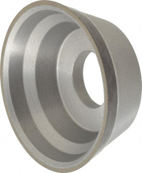 Norton - 3-3/4" Diam, 1-1/4" Hole Size, 1-1/2" Overall Thickness, 220 Grit, Type 11 Tool & Cutter Grinding Wheel - Very Fine Grade, Diamond, Resinoid Bond - Benchmark Tooling
