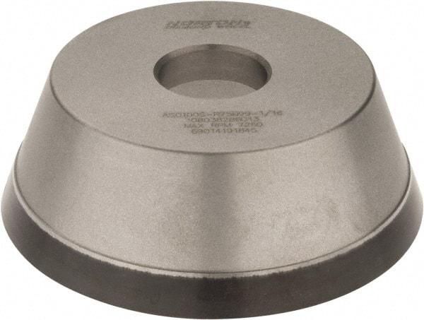 Norton - 5" Diam, 1-1/4" Hole Size, 1-3/4" Overall Thickness, 100 Grit, Type 11 Tool & Cutter Grinding Wheel - Fine Grade, Diamond, Resinoid Bond - Benchmark Tooling