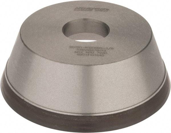 Norton - 5" Diam, 1-1/4" Hole Size, 1-3/4" Overall Thickness, 150 Grit, Type 11 Tool & Cutter Grinding Wheel - Very Fine Grade, Diamond, Resinoid Bond - Benchmark Tooling