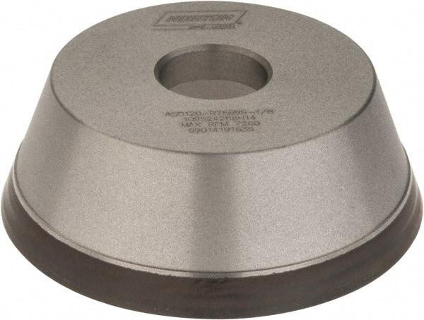 Norton - 5" Diam, 1-1/4" Hole Size, 1-3/4" Overall Thickness, 120 Grit, Type 11 Tool & Cutter Grinding Wheel - Fine Grade, Diamond, Resinoid Bond - Benchmark Tooling